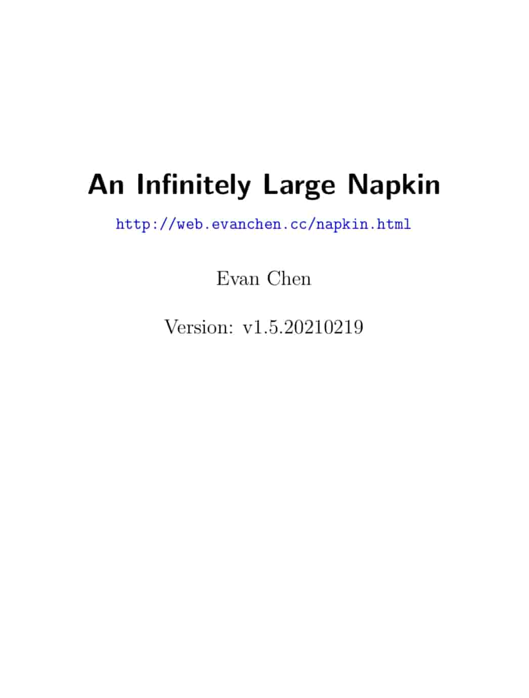 An Infinitely Large Napkin